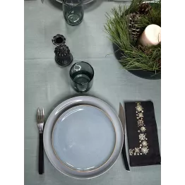 Assiette grès émaillé à dessert couleur eucalyptus