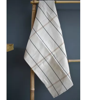 Torchon métis écru à carreaux