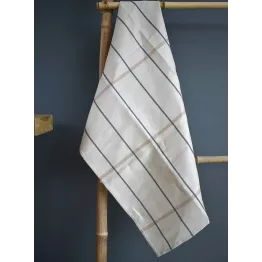 Torchon métis écru à carreaux