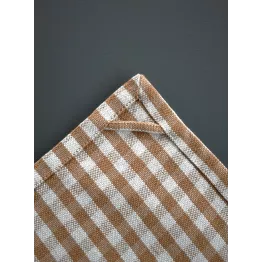 Torchon vichy couleur camel en coton