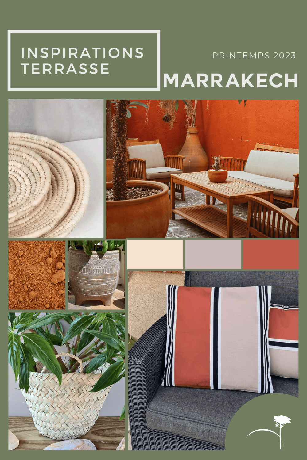 Planche d'Inspiration terrasse exterieur travertin voyage à Marrakech