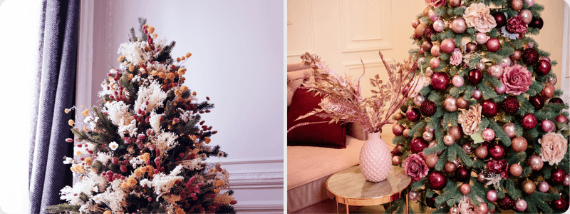 comment décorer son sapin de Noël en 2023 fleurs séchées